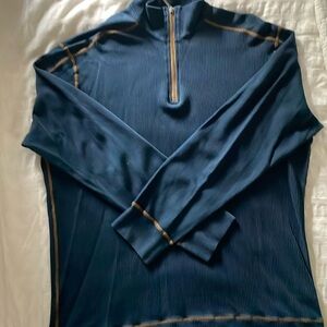 2 agave lux 1/4 zip pullovers in thin ribbed cotton. Sold as a bundle.